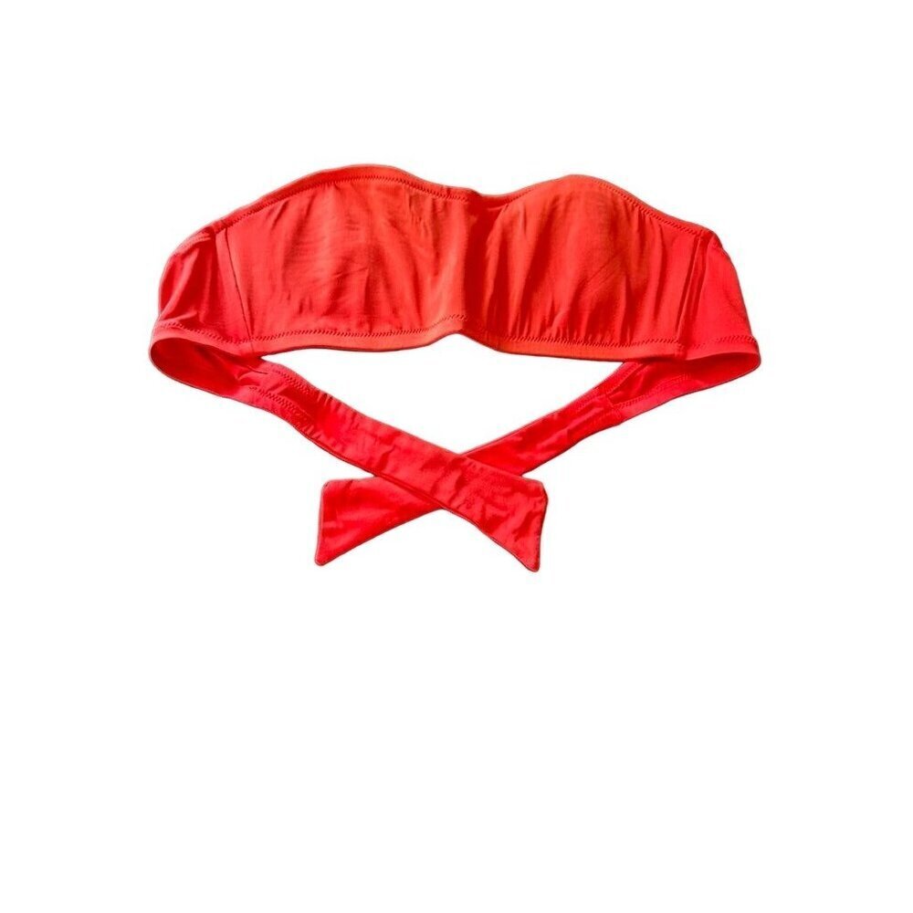 J.Crew Red Strapless Bikini Top M 81% Nylon 19% Lycra Spandex